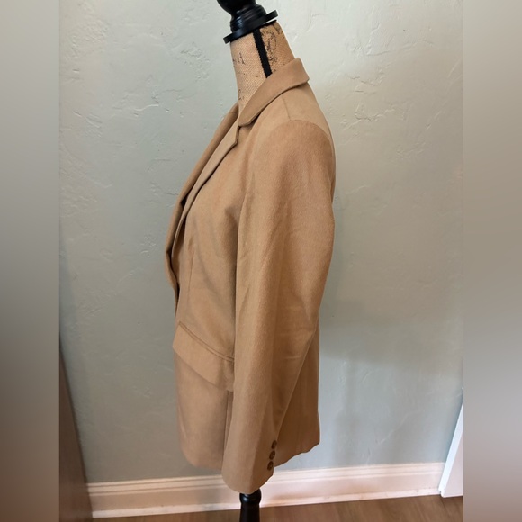 Women’s Lands' End Camel Tan Blazer wool cashmere classic equestrian coat sz 10 - Picture 3 of 16